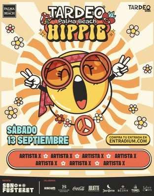 Cartel de Tardeo Palma Beach · Hippie